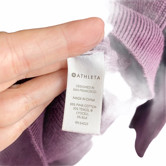 ATHLETA Purple Rest Day Asymmetrical Silk Blend Sweater XXS - Picture 6 of 7